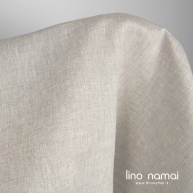 Lininis audinys melanžinis išaustas iš natūralios spalvos ir baltų verpalų