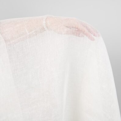 Gelsvai baltas permatomas 100% lino audinys