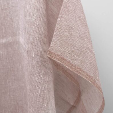 Rusvas permatomas lininis audinys šalikams ir užuolaidoms siūti