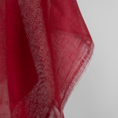 Lininis permatomas audinys tamsiai raudonas 150cm pločio
