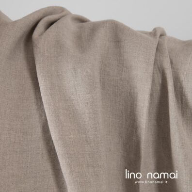 Natūralios spalvos lino audinys skalbtas drabužiams ir namų tekstilei siūti