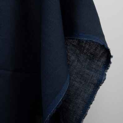 Lininis audinys tamsiai mėlynas tinka drabužiams ir namų tekstilės gaminiams siūti