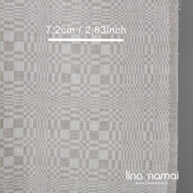 Lino - medvilnės rankšluostinis pilkas raštuotas audinys
