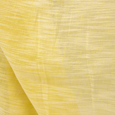 Geltonas retas lino - medvilnės audinys su baltais dryžiukais tinka šalikams ir užuolaidoms siūti