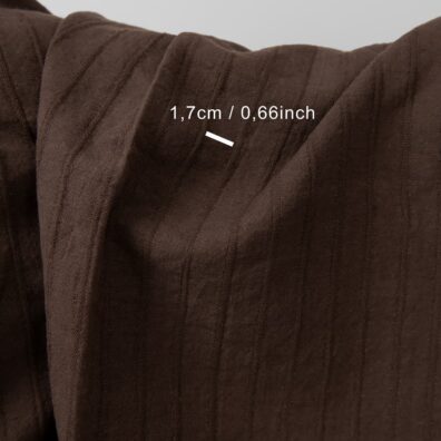 Tamsiai rudas lino - medvilnės audinys skalbtas, minkštas, švelnus