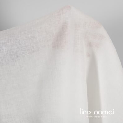 Lininis lengvas tankus pieno baltumo audinys