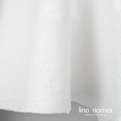 Lino - medvilnės audinys gelsvai baltas platus