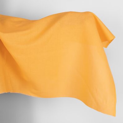 Ryškiai geltonas lino-medvilnės audinys