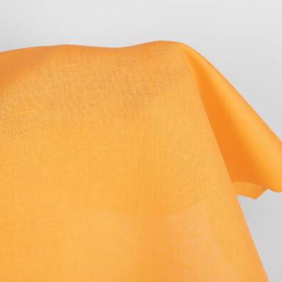 Ryškiai geltonas lino-medvilnės audinys drabužiams ir namų tekstilei siūti