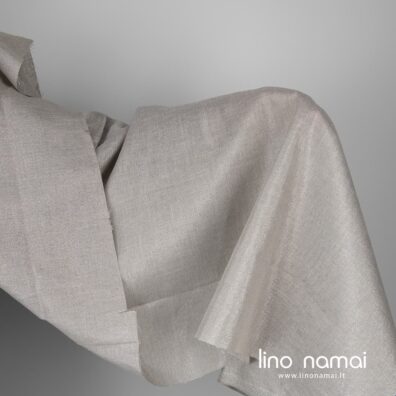 Pilkas blizgus lininis audinys