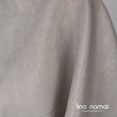 Pilkas blizgus lininis audinys drabužiams ir namų tekstilės gaminiams siūti