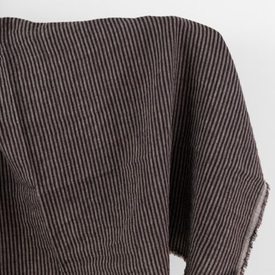 Rudas dryžuotas lino-vilnos audinys, skalbtas