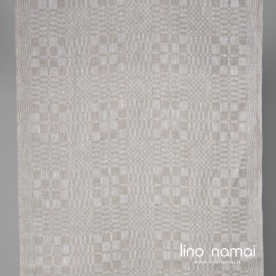 Languotas pilkas lininis audinys