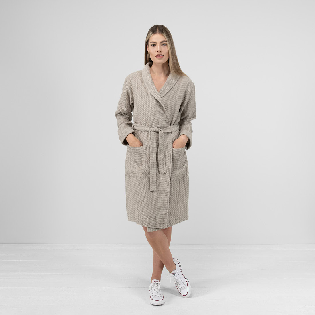 PIKE pilkas chalatas