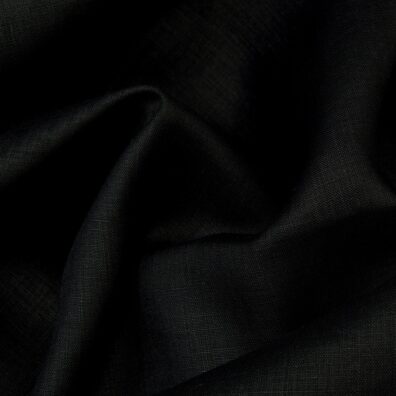 Juodas lininis audinys drabužiams ir namų tekstilės gaminiams