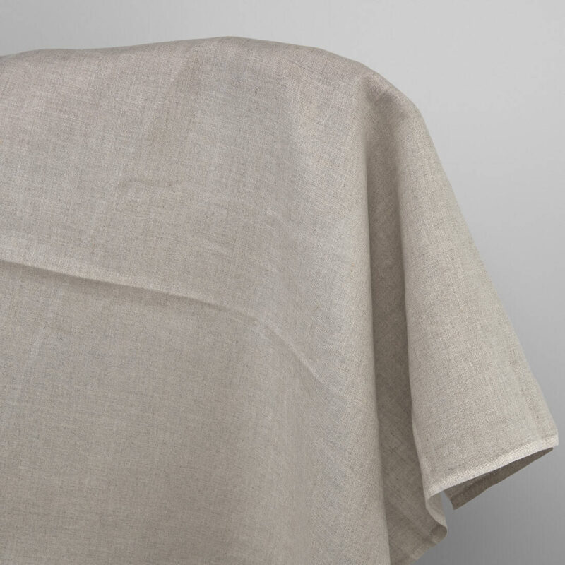 Pilkas natūralus lino audinys