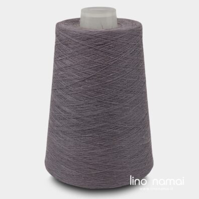 Violetinės spalvos lininiai verpalai mezgimui, nėrimui