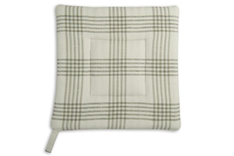 Žalsvai pilka languota lininė puodkėlė