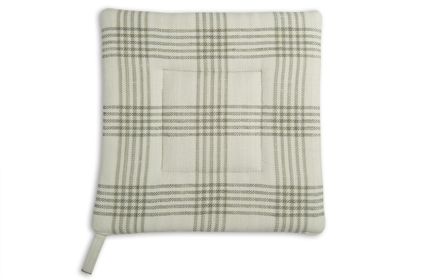 Žalsvai pilka languota lininė puodkėlė