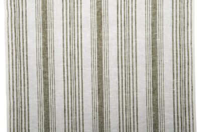 baltas dryžuotas rankšluostinis lininis audinys.