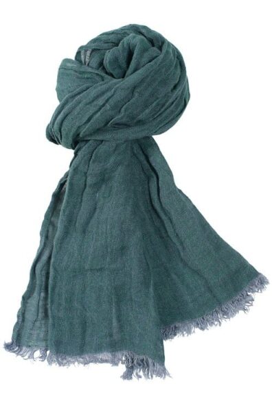 Tamsiai žalias lininis šalikas