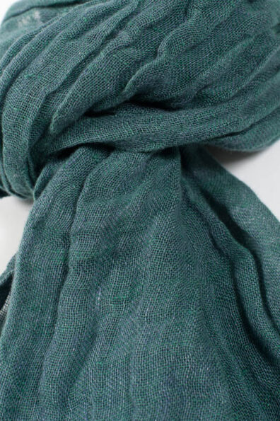 Melanžinis tamsiai žalias lininis šalikas