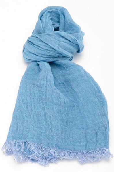 Žydras lininis šalikas