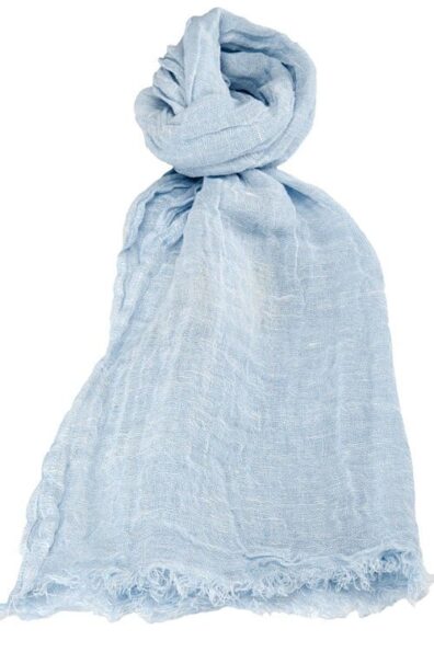 Melsvas lininis šalikas