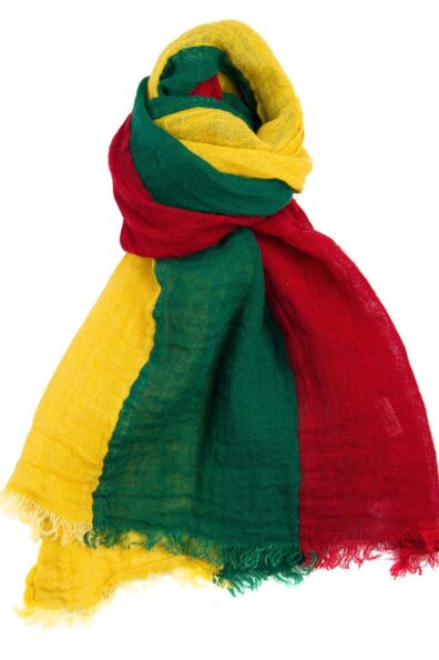 Trispalvis lininis šalikas