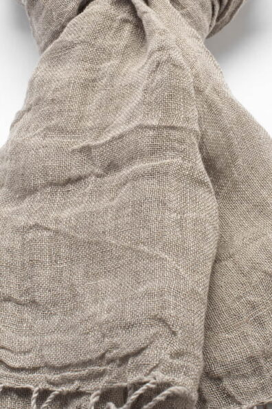 Lengvas šalikas iš natūralios spalvos lino audinio