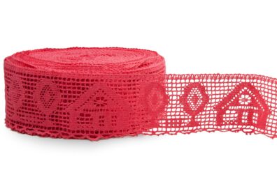 Rožinis lininis nėrinys Nr. 47