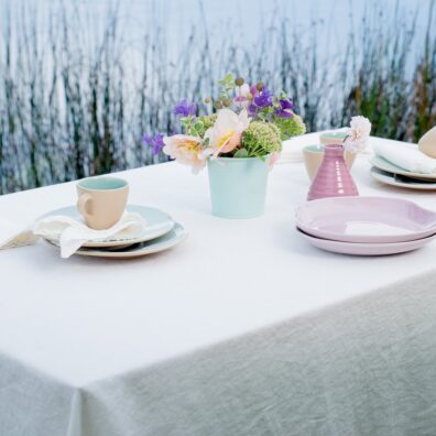 GAMMA lininė pieno baltumo staltiesė