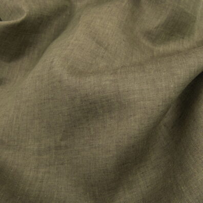 Tamsiai žalias lininis audinys melanžinis