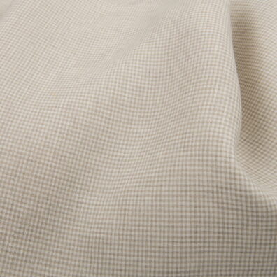 Lininis audinys smulkiais pilkais langeliais