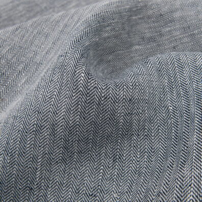 Lininis audinys eglutės raštu, juoda / balta