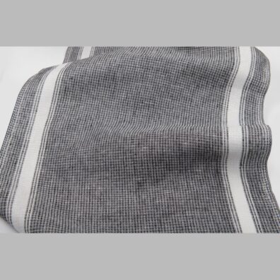 Lininis audinys juodai baltas „vaflinis“