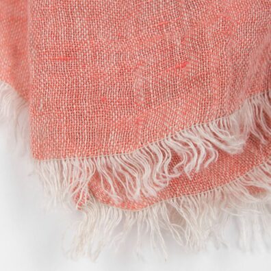 Lininis šalikas pilkšvai rausvas su pilkšvais kutais