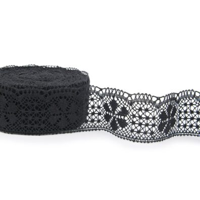 Juodos spalvos lininis nėrinys Nr. 59