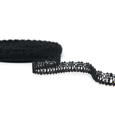 Lininis nėrinys juodas siauras Nr. 61