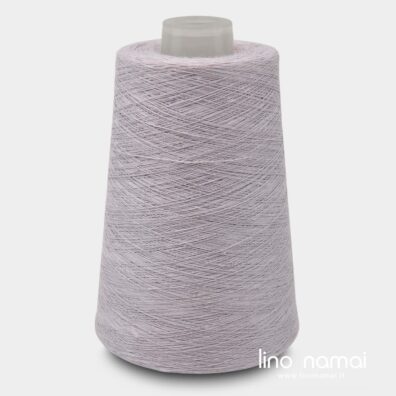 Šviesios alyvinės spalvos lininiai verpalai