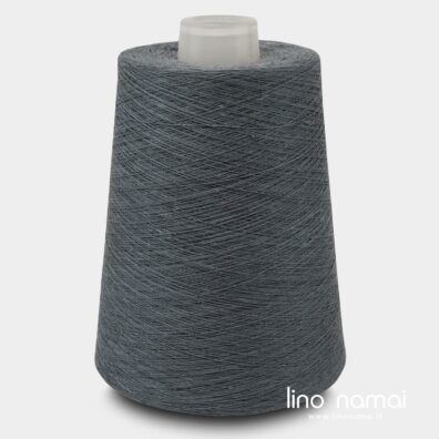 Tamsios metalo pilkos spalvos lininiai verpalai