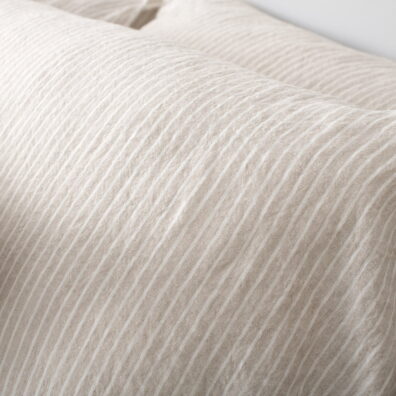 Lininis pilkas dryžuotas pagalvės užvalkalas „Polo“.