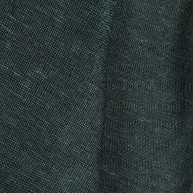 Lininis permatomas tamsiai žalias audinys.