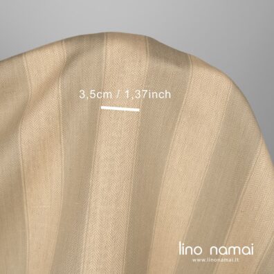 Lino-medvilnės audinys žalsvomis, gelsvomis juostomis