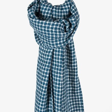 Lininis šalikas mėlynais langeliais