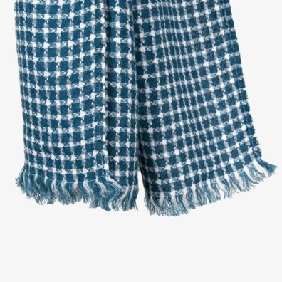 Lininis šalikas mėlynais langeliais