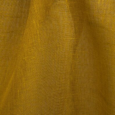Lininis permatomas geltonas audinys.