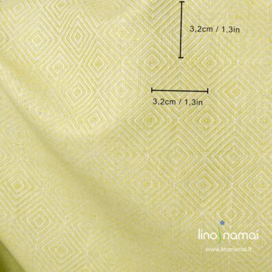 Lino - medvilnės audinys šviesiai žaliais rombais - Lino Namai