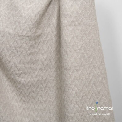 Lino - vilnos audinys iš smėlio spalvos ir baltų verpalų - Lino Namai