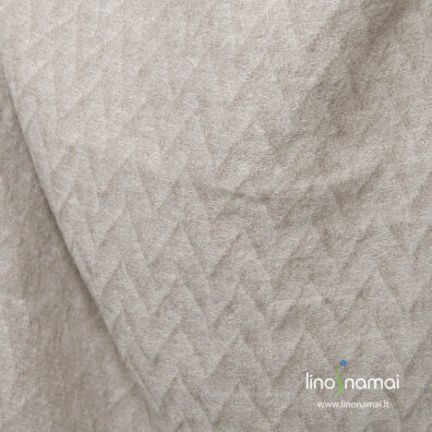 Lino - vilnos audinys šviesiai pilkas zigzago raštu, skalbtas - Lino Namai